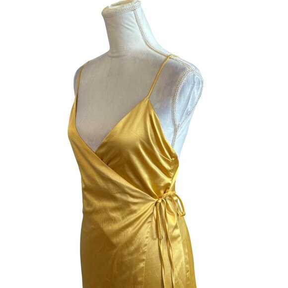 Revolve NBD Esperanza Wrap Dress Spaghetti Straps Side Slit Open Back Prom Glam - Picture 7 of 16